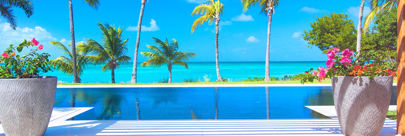 Pool with an ocean view
