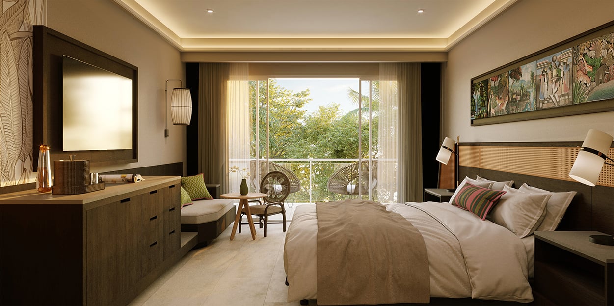 1 bed room with a balcony at Habitation Jouissant