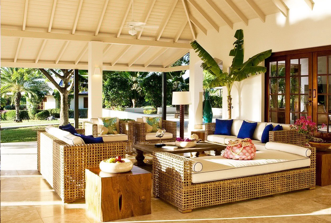 Outdoor seating area at Harbor Heights