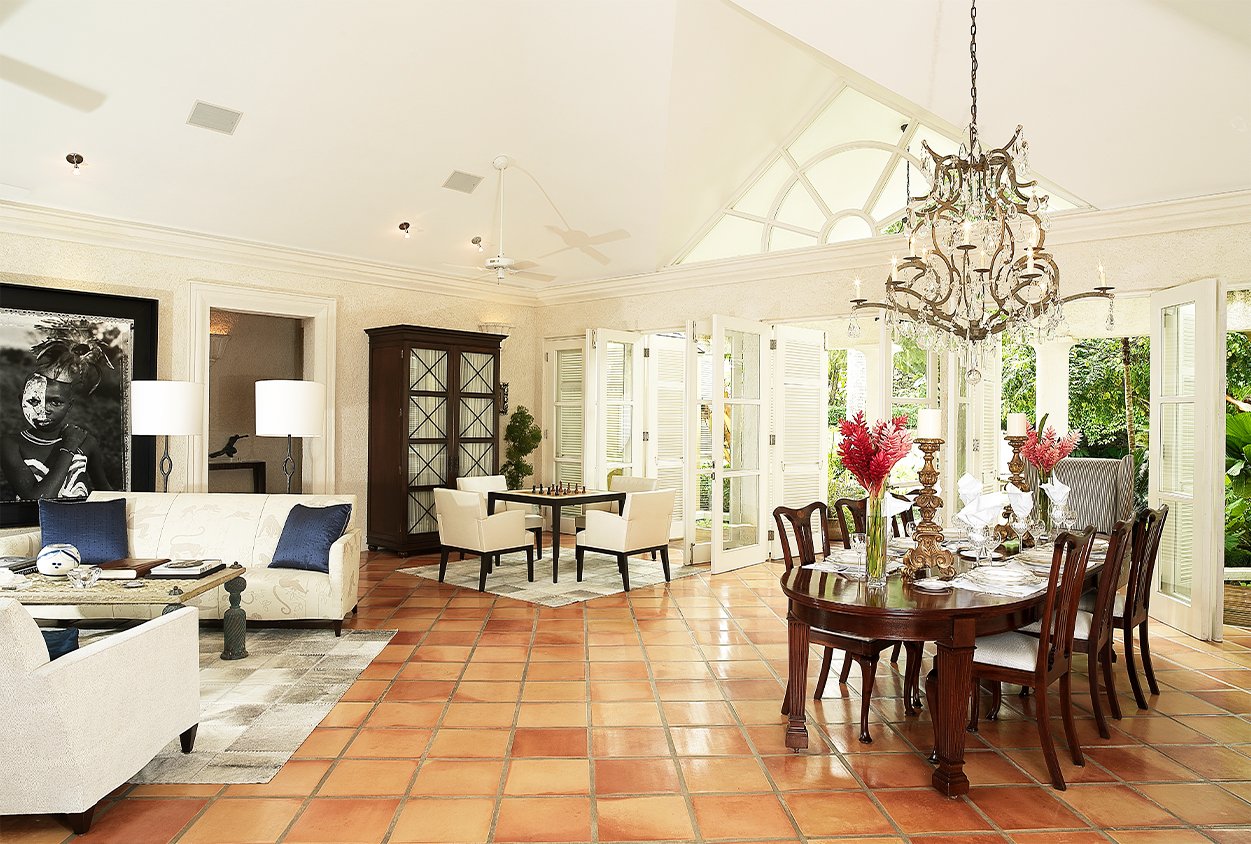 Dining and seating area of Roaring Pavilion, Jamaica