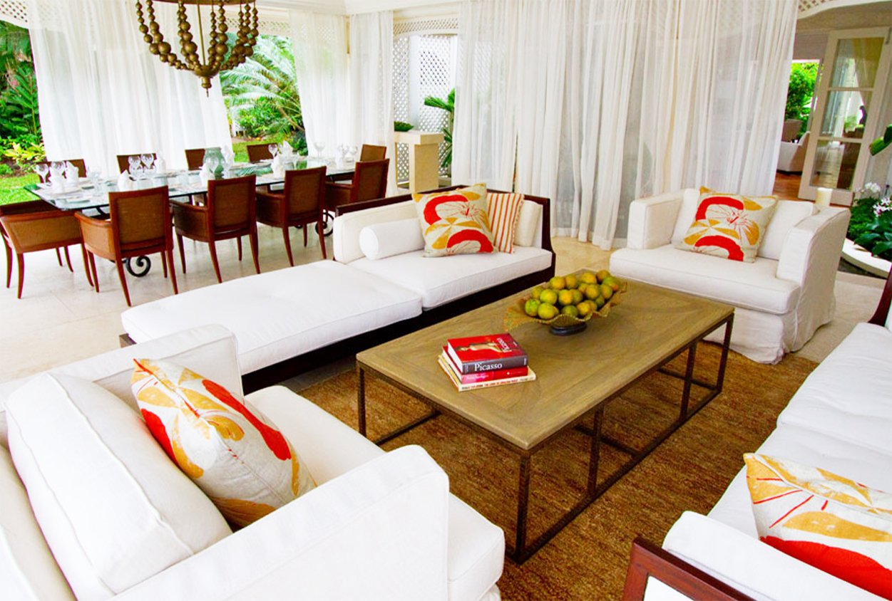 Outdoor seating and dining areas at Roaring Pavilion, Jamaica