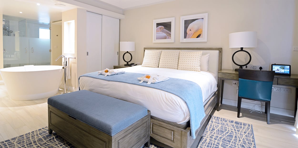 Bed in the same room as a bathtub at The Body Holiday