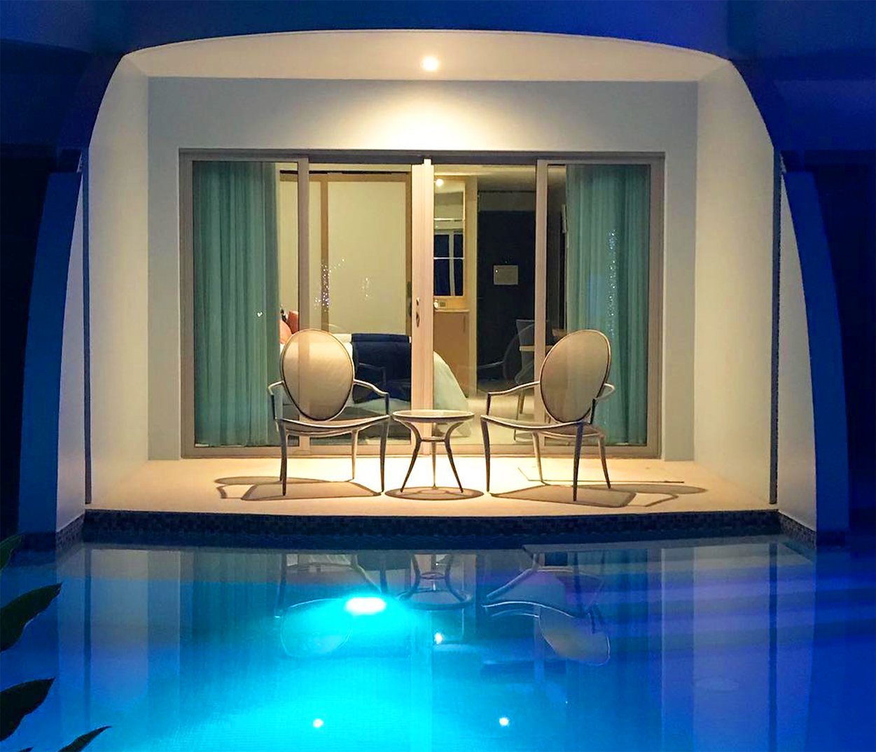Private deck and pool at The Harbor Club