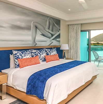 Bedroom with balcony at The Harbor Club