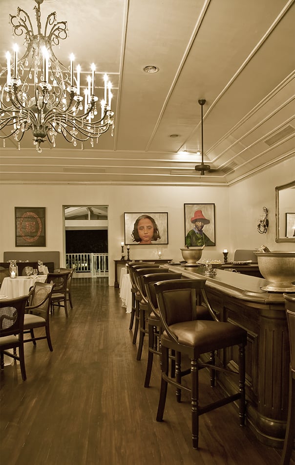 Bar and seating area at Viceroy Sugar Beach