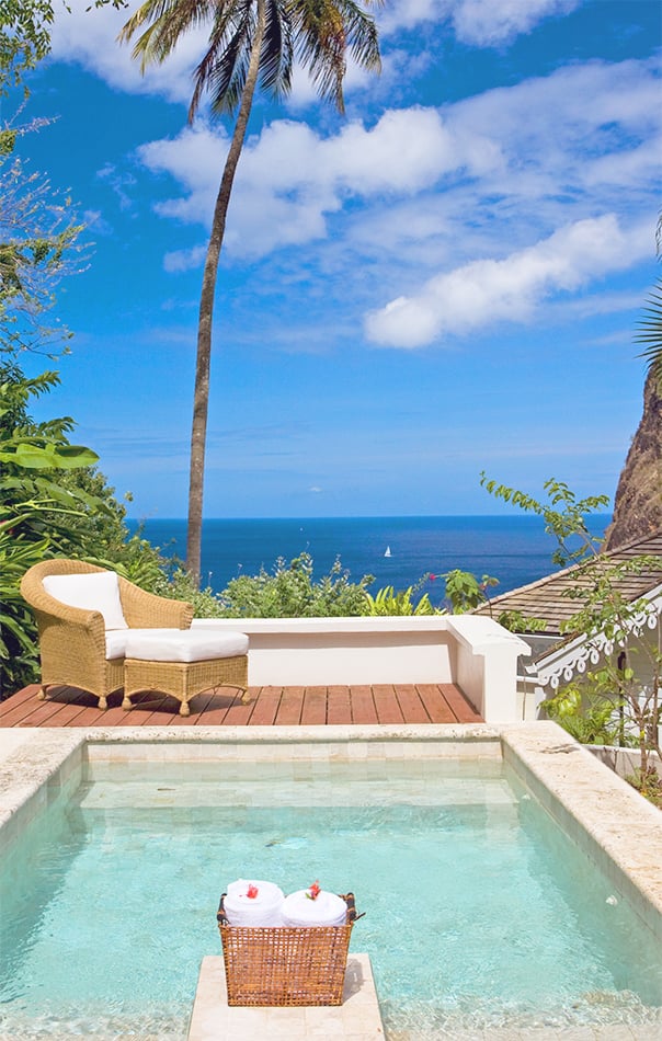 Private poolside seating at Viceroy Sugar Beach
