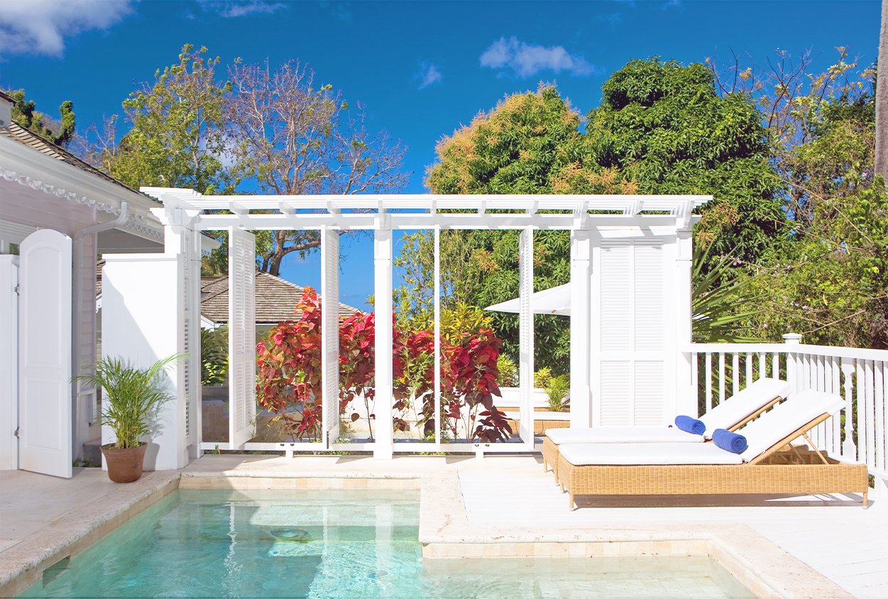Private pool with lounge seating at Viceroy Sugar Beach