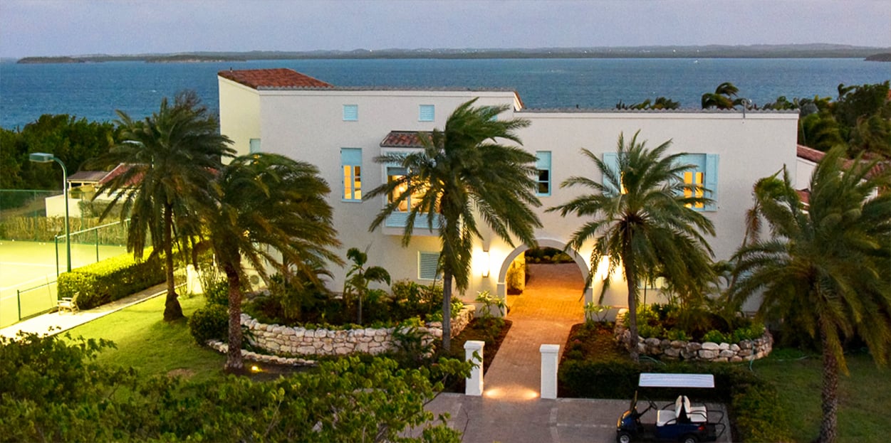 Front entrance of Private Estate Home in Jumby Bay