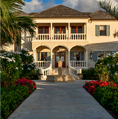 Front entrance of Jumby Bay Private Estate