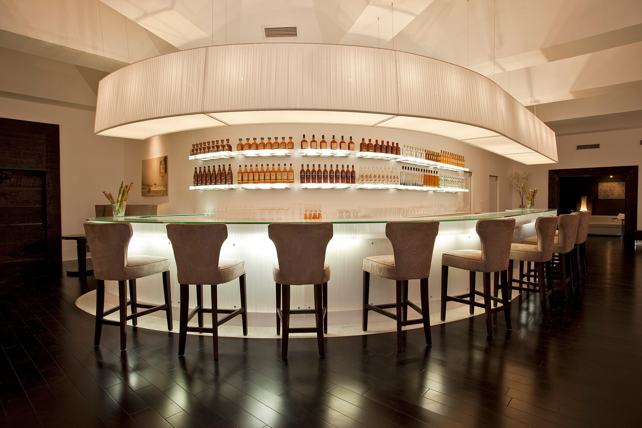 Plantation Bar featuring custom pendant